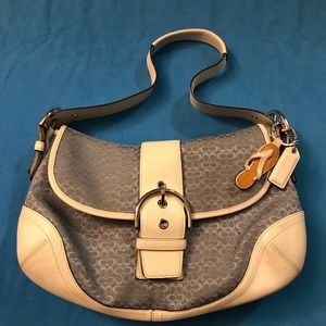Coach Signature and Leather Purse w/ Sandal Charm